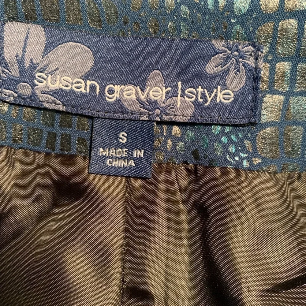 Susan Graver faux alligator zippered jacket, size S